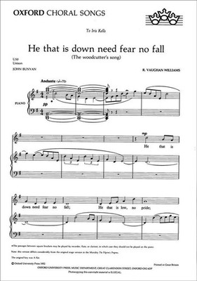 He that is down need fear no fall Unison version Unison & piano (opt. rec/fl/c