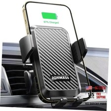Wireless Car Charger, 15W Fast Charging Auto Clamping Car Charger Cell BLACK