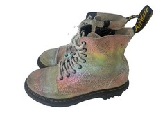 Dr Doc Martens Pascal 1460 J Kid's Size 2 Rainbow Iridescent Boot Zip