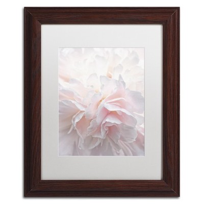 Trademark Fine Art ' Pink Peony Petals IV ' White Matted Wood Frame by Cora N...