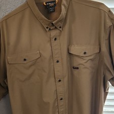 Ariat Men's Rebar Tan Short Sleeve Button-Down Shirt XXL With Pockets