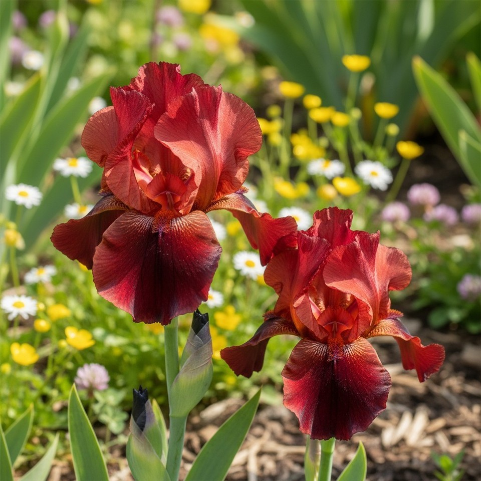 Red Rabbit Iris 50 Red Bearded Iris Flower Seeds – Deep Burgundy Ruffled Blooms | eBay