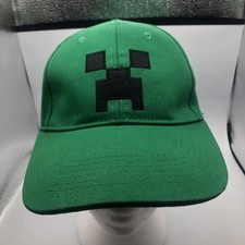 Minecraft Embroidered Creeper Jinx Hat Teens Green Adjustable SnapBack