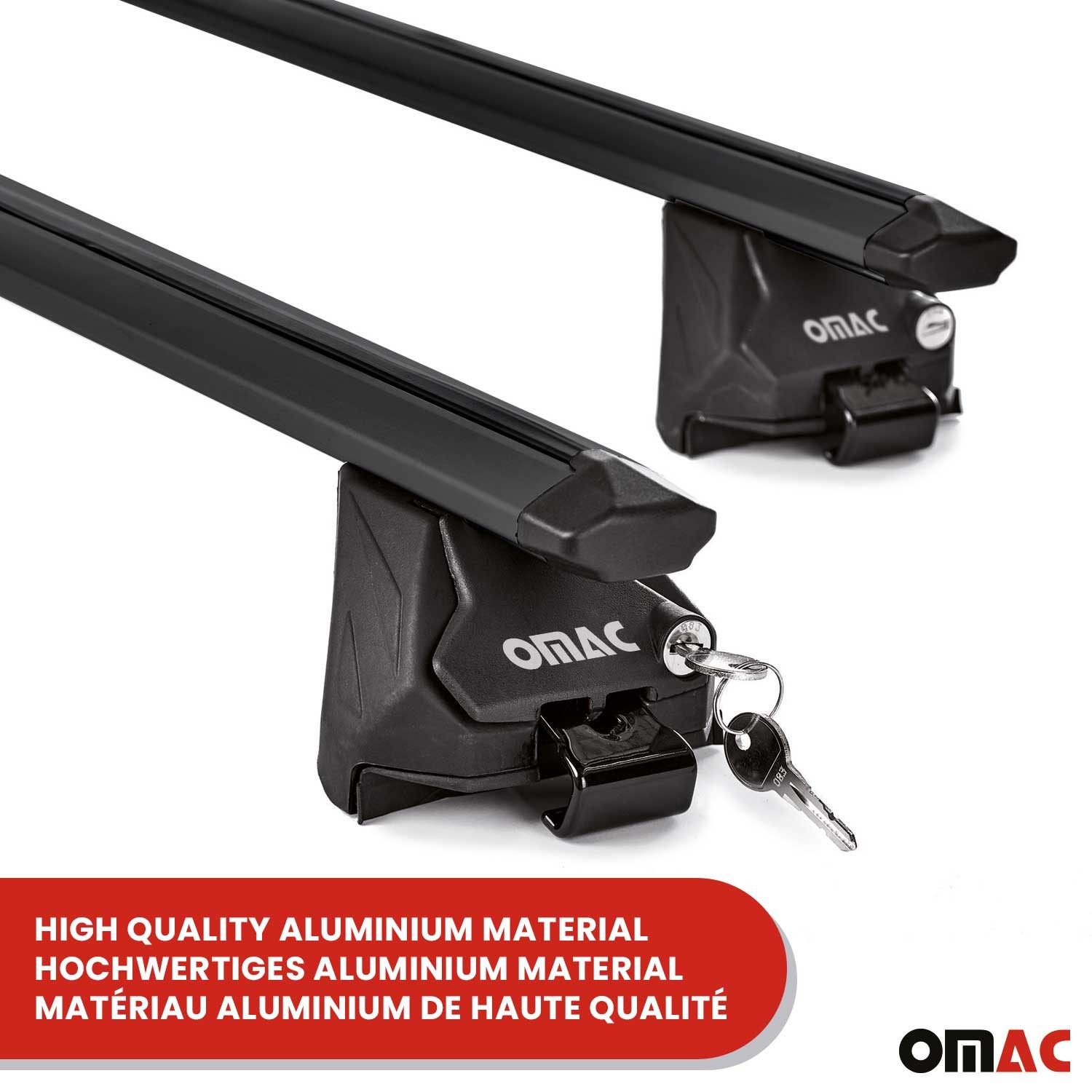 For Maserati Levante 17-24 OMAC Black Flush-Mounted Roof Rails Cross Bars