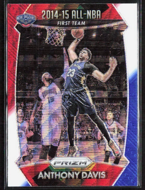 2015-16 Panini Prizm ANTHONY DAVIS All NBA RWB Prizm Card #376 Pelicans