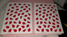 Vintage Hallmark Stickers Ladybugs All Red Lot Of 2 sheets