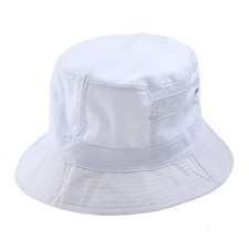 Sombrero para sol de algodón blanco con cubo para dama playa sol nuevo