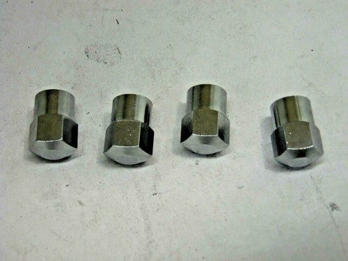 S345 4 CHROME PLATED Brass Heavy Duty TIRE VALVE STEM END CAPS Hex Head - Picture 2 of 9