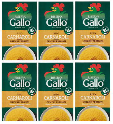 6x Gallo Riso Riserva Carnaroli,100% Italienischer Reis,Kochzeit 15 Minuten,1Kg