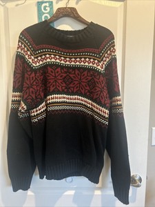 Tommy Hilfiger Mens Xl  X Large  Snowflake Print Knit Sweater Vintage