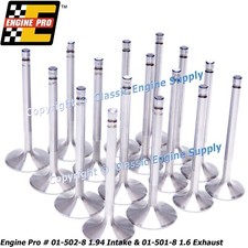 Engine Pro Sb Chevy Stainless Steel Intake Exhaust Valves 1.94 1.6 X 4.910