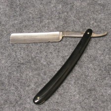 Genco Geneva NY 6-1/4" Straight Razor Henrys X Black Celluloid Handles Antique