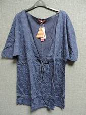 Resort Laser Cut Beach Cover Up Navy UK 20-22 LN112 DD 09