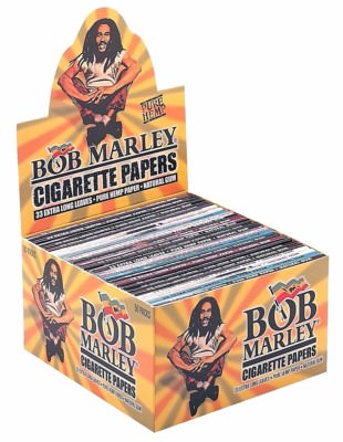 1 Box Smoking Bob Marley King Size Papers aus Hanf 50 Heftchen x 33 Blättchen