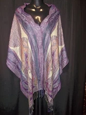 HANDWOVEN PASHMINA SHAWL CASHMERE SILK DOUBLE WRAP SCARF  NEW
