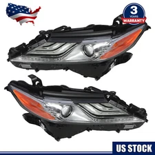 Headlights Assembly For 2018-2020 Toyota Camry XLE XSE Full LED Black Housing