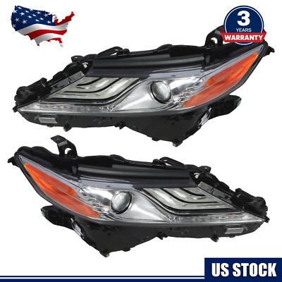 Right+Left Side Headlight Assembly For 2018-2020 Toyota Camry XLE XSE Full LED