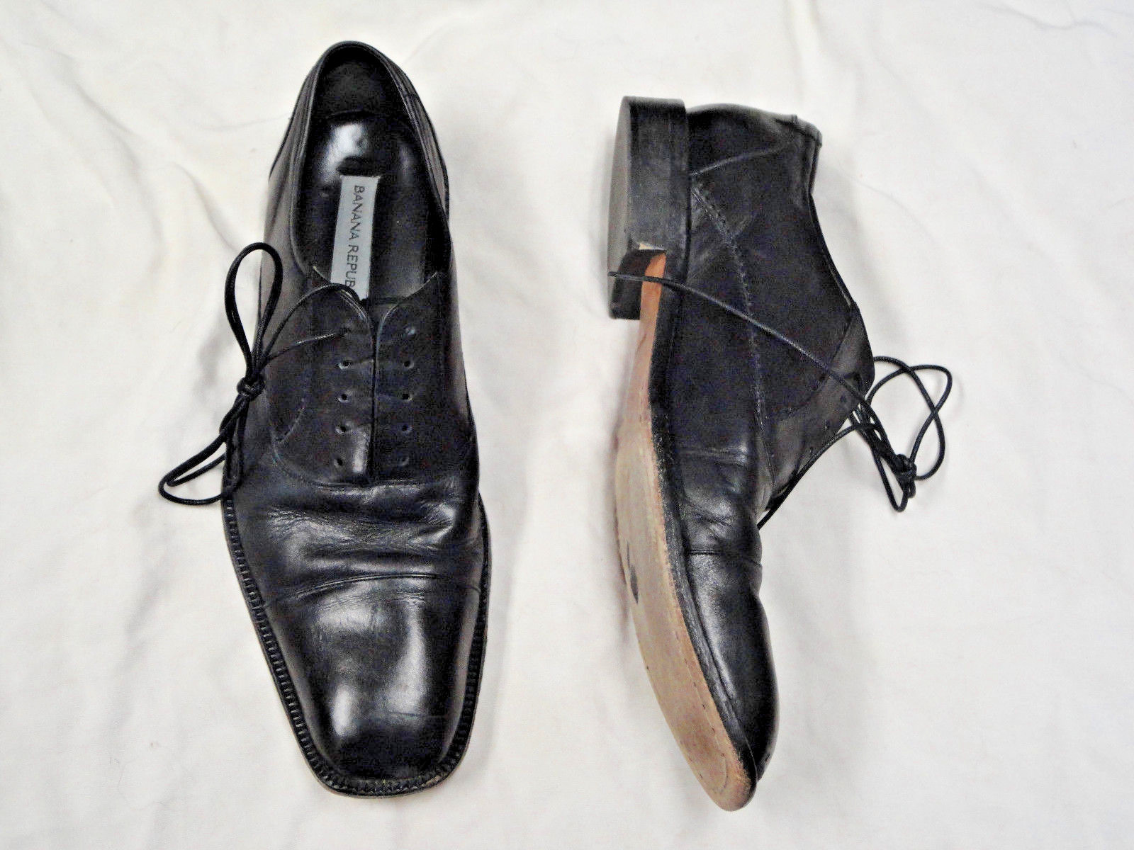 SAOLA Scarpa Banana Republic in pelle nera stile Oxford taglia 8 1 2