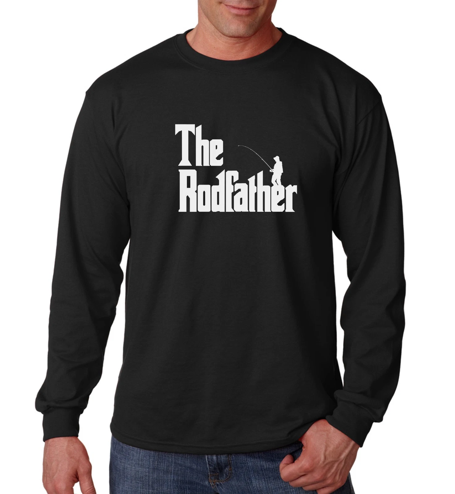 The Rodfather Long Sleeve Fishing Shirt Dad Gift from Daughter Father’s Day Tee
