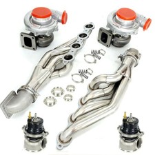 T4 Ar 8096 Two Turbomanifoldelbowswastegate For Small Block Ls1 Ls2 Ls3 Lsx