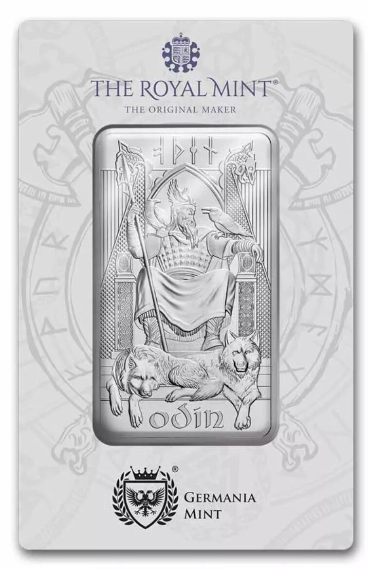 10 Oz Royal Mint Great Britain Norse Gods - Odin .9999 Silver Bar