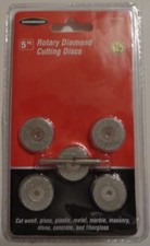 5 Diamond Cutting Rotary Tool Accessory Discs Cut Glass Ceramic Metal fit Dremel