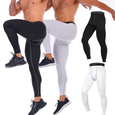 Men's Compression Pants Base Layer Long Tight Leggings Pants Gym Workout Running
