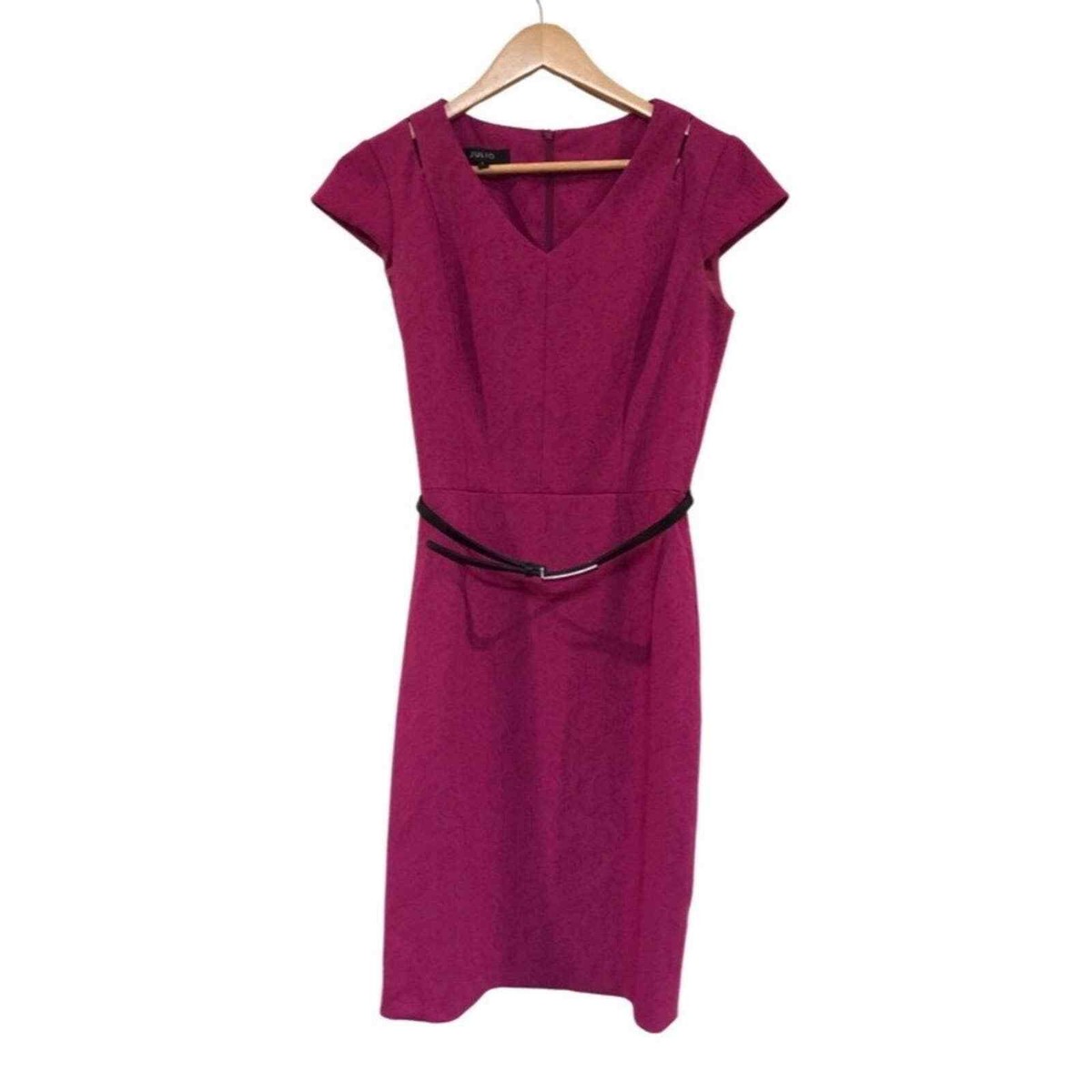 black dress with hot pink belt Classic Triple Eye-Hook Dress Belt