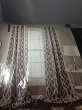 Lush Decor Edward Window Curtain Set - Set of 2 - Gray - Size:84" x 52"