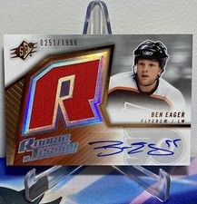 2005-06 Upper Deck SPX Hockey BEN EAGER #238 ROOKIE JERSEY AUTO 0251/1999
