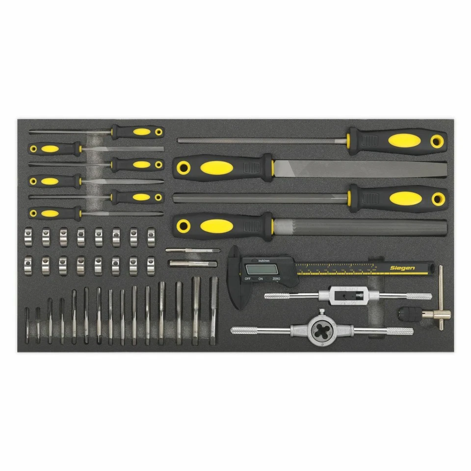 Sealey (Siegen) S01132 Tool Chest Tray Tap Die File & Digital Caliper Set 48-Pc - Image 2 of 4