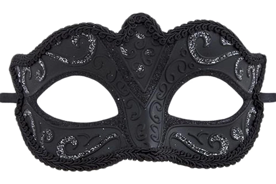 Glitter Mask Mardi Gras Costume Masquerade Venitian Prom Custom Party - Image 3 of 4