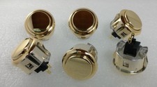 Japan Sanwa Metallic Gold Button x 6 pieces OBSJ-30-AU Video Arcade Parts