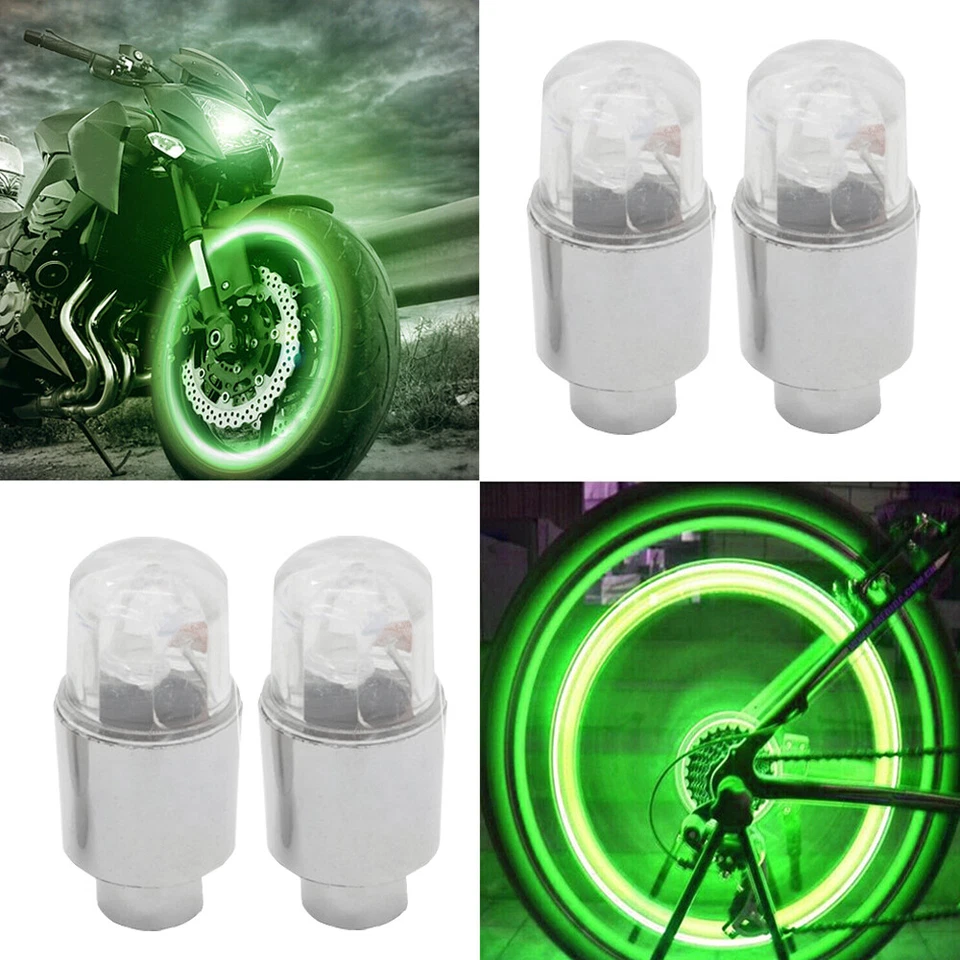 4pcs Car Auto Wheel Tire Tyre Air Valve Stem LED Light Caps Cover Accessories - Image 3 of 4