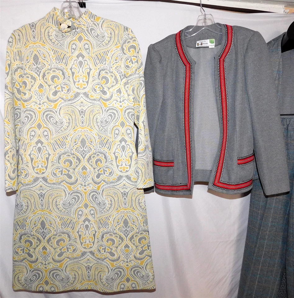 Vintage LOT Womens Workwear 1960s 70s Sheath Dress Skirt Suits MOD Wool Office - Image 2 of 4