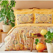 Double Duvet Cover King Size Topical Mustard 100 Cotton King SIZE Fashion