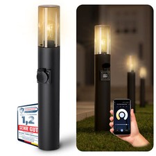 VARDA Wegeleuchte mit Steckdose Smart LED E27...