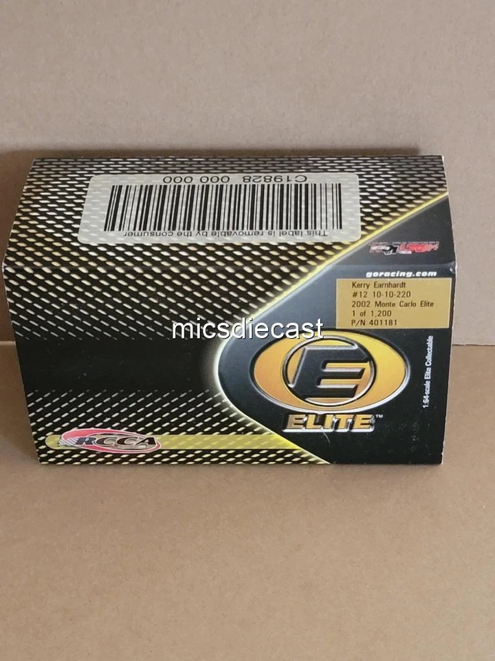 VHTF 2002 Kerry Earnhardt #12 10-10-220 1:64 Nascar RCCA Diecast Elite Novo Na Caixa - Imagem 2 de 4