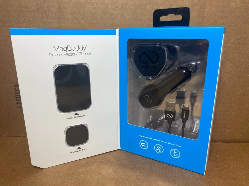 Nazteh Car Kit Air Vent Mount, Car Charger, MFi Certified Lightning Cable Blue - Image 3 of 4