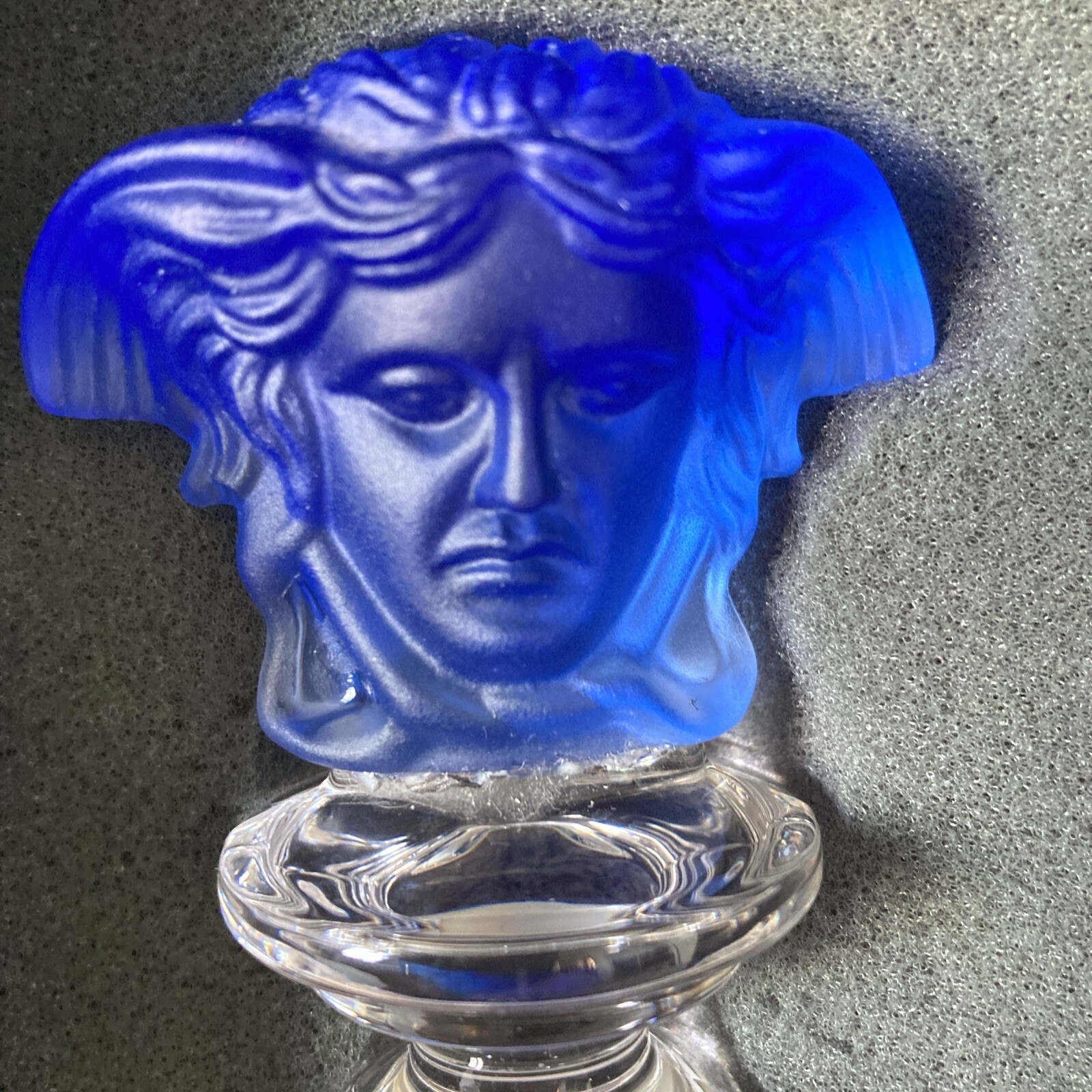 Rosenthal Versace Glass Wine Bottle Stopper Blue eBay