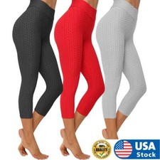Women High Waist Push Up Leggings Butt Lifting Yoga Gym Workout Pants S/M/L/XL