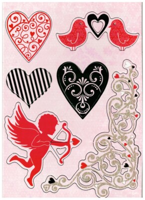 Kaisercraft, Love Notes, Chipboard Embellishments, Die-Cuts, Hearts, Corner
