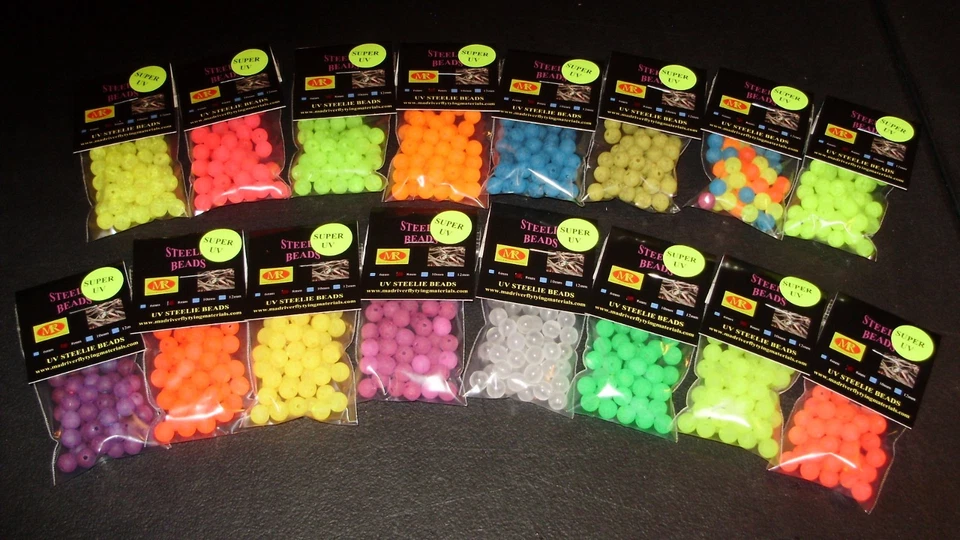 MAD RIVER SPORTS MFG 10MM UV STEELIE BEADS 16 COLORS-STEELHEAD