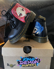 Dr. Martens 1460 Softy T Kids Black Leather Combat Boots US 6 Kpop