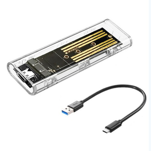 M2 SSD Case M.2 NVME SSD Enclosure Portable USB3.1 Type-C SSD Transparent2093