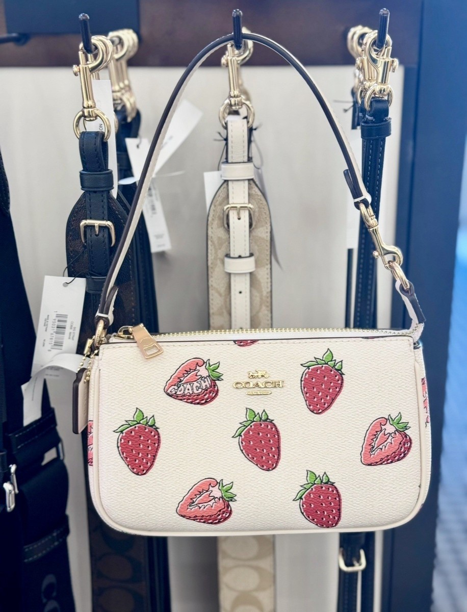 NWT Coach Nolita 19 Leather Shoulder Bag With Strawberry Print