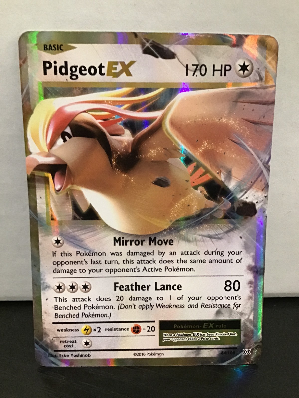 Pidgeot EX 64/108 Pokemon Evolutions Ultra Rare Holo