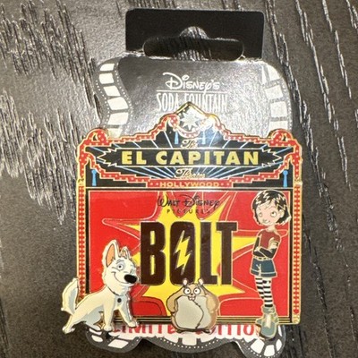 Disney Soda Fountain Studio Store Hollywood El Capitan Bolt LE 300 Pin