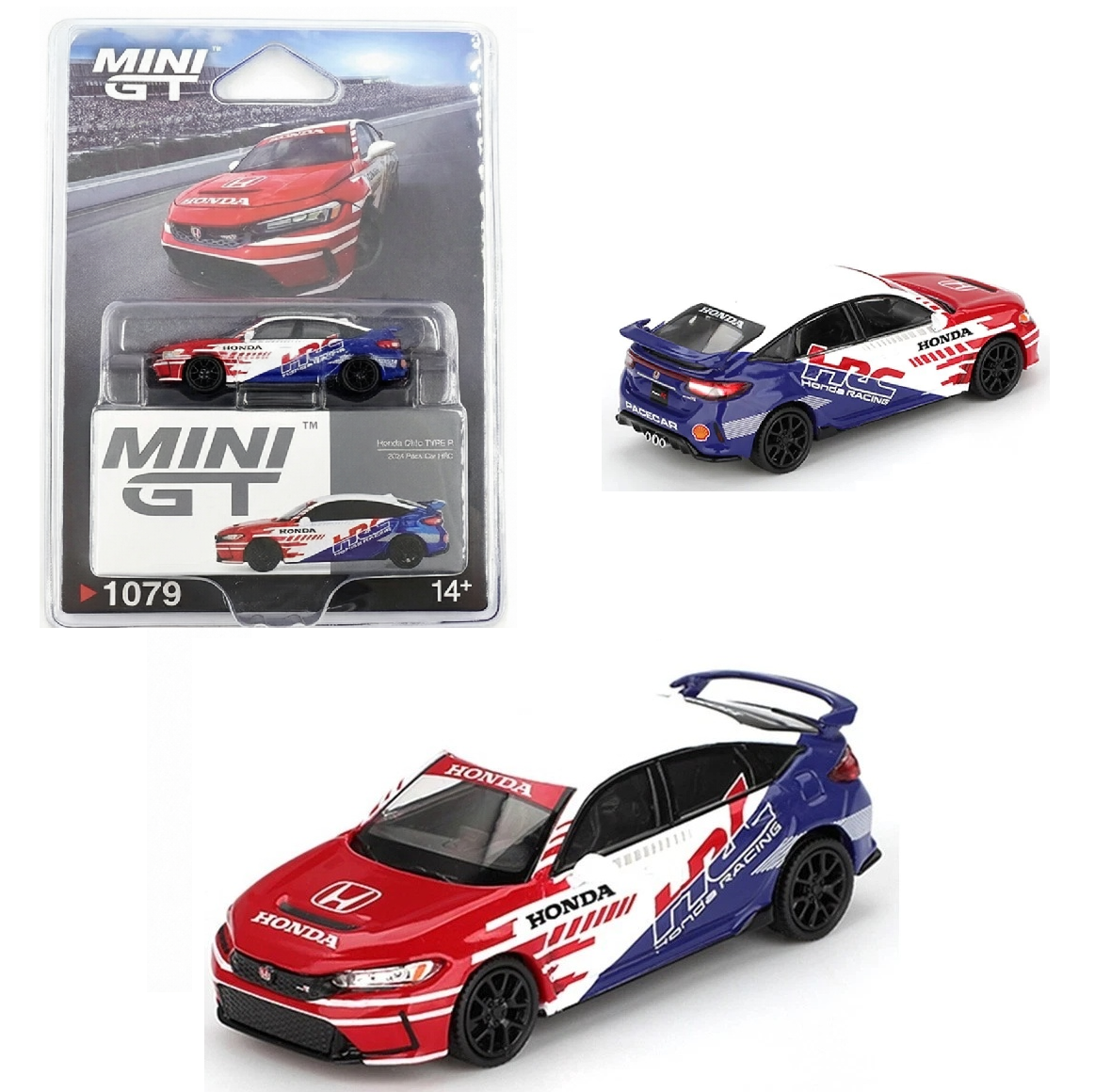 Mini GT 1:64 Honda Civic TYPE R 2024 Pace Car HRC Diecast Model