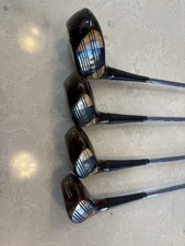 Lot De 3 Bois De Golf Vintage PowerBilt - 1W, 3W, 4W En Acier Et Tête Bois Kaki - Occasion